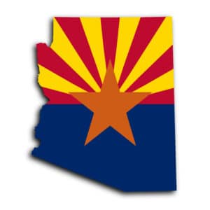 State Flag in Arizona Shape